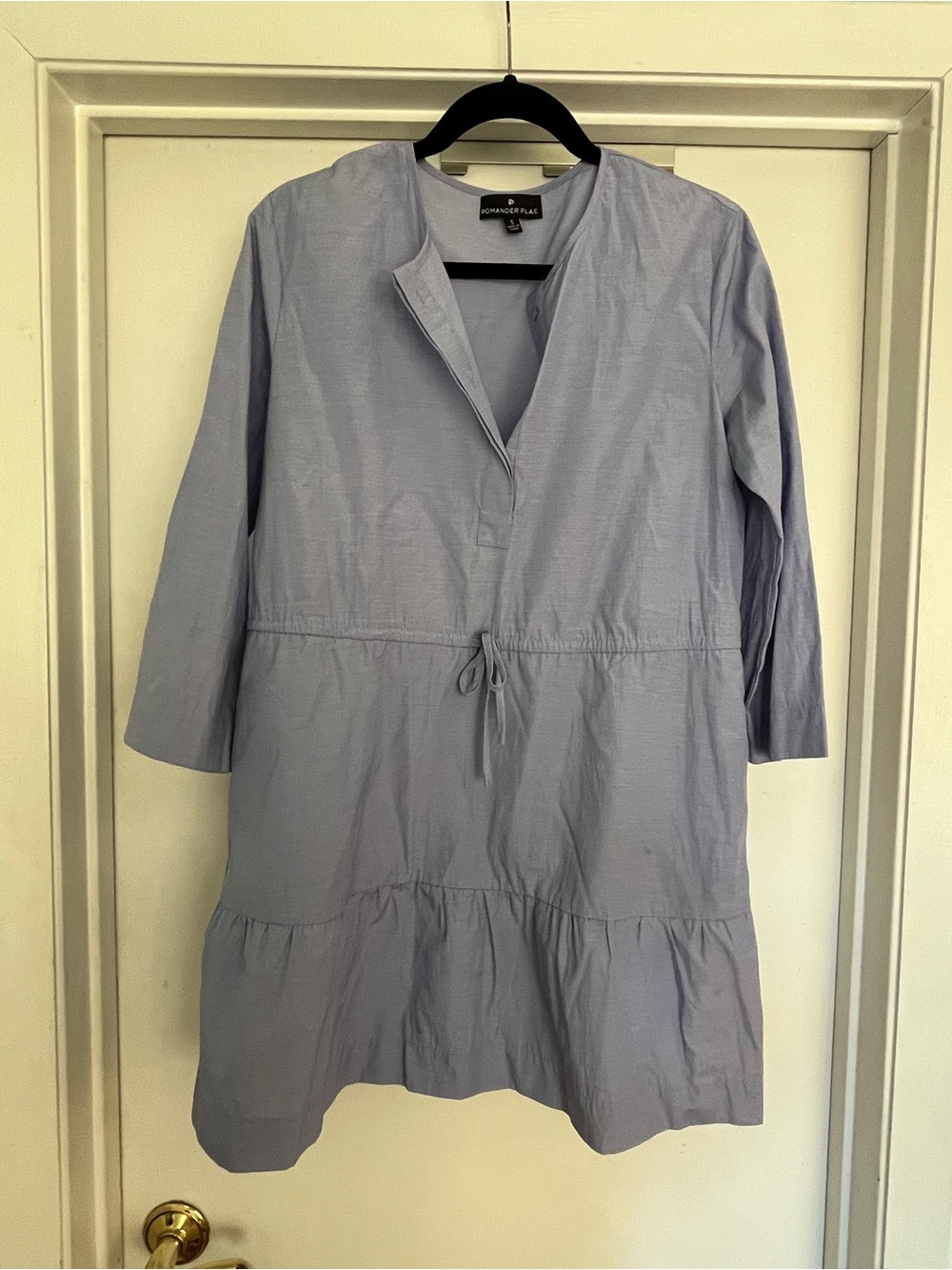 Pomander Place Pale Blue Drawstring Dress